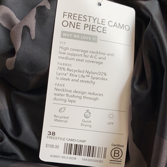 Athleta Freestyle Camo One Piece Swimsuit - Picture 4 of 6